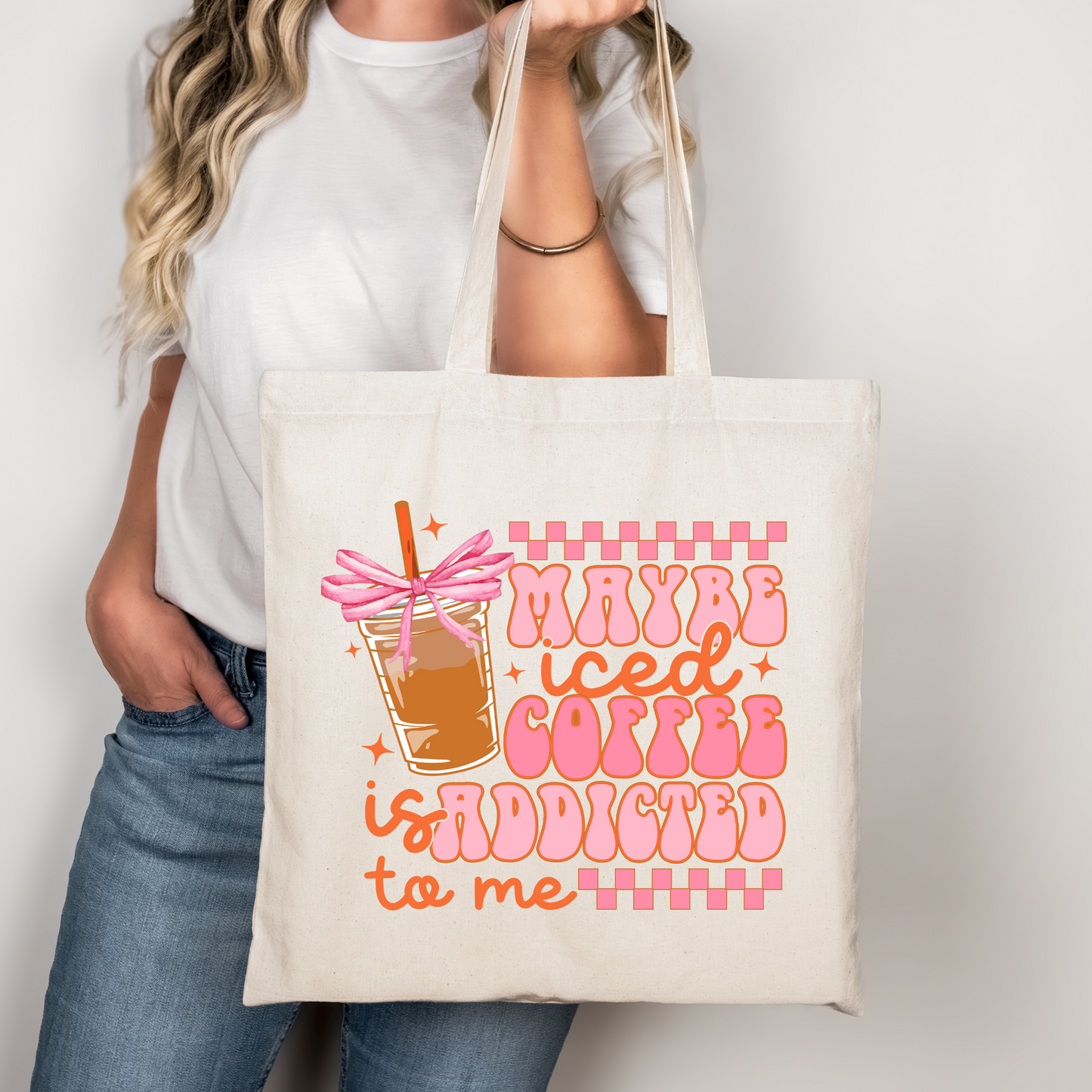 Maybe Ice Coffee Is Addicted To Me Libbey Glass, Mug, or Tote Bag