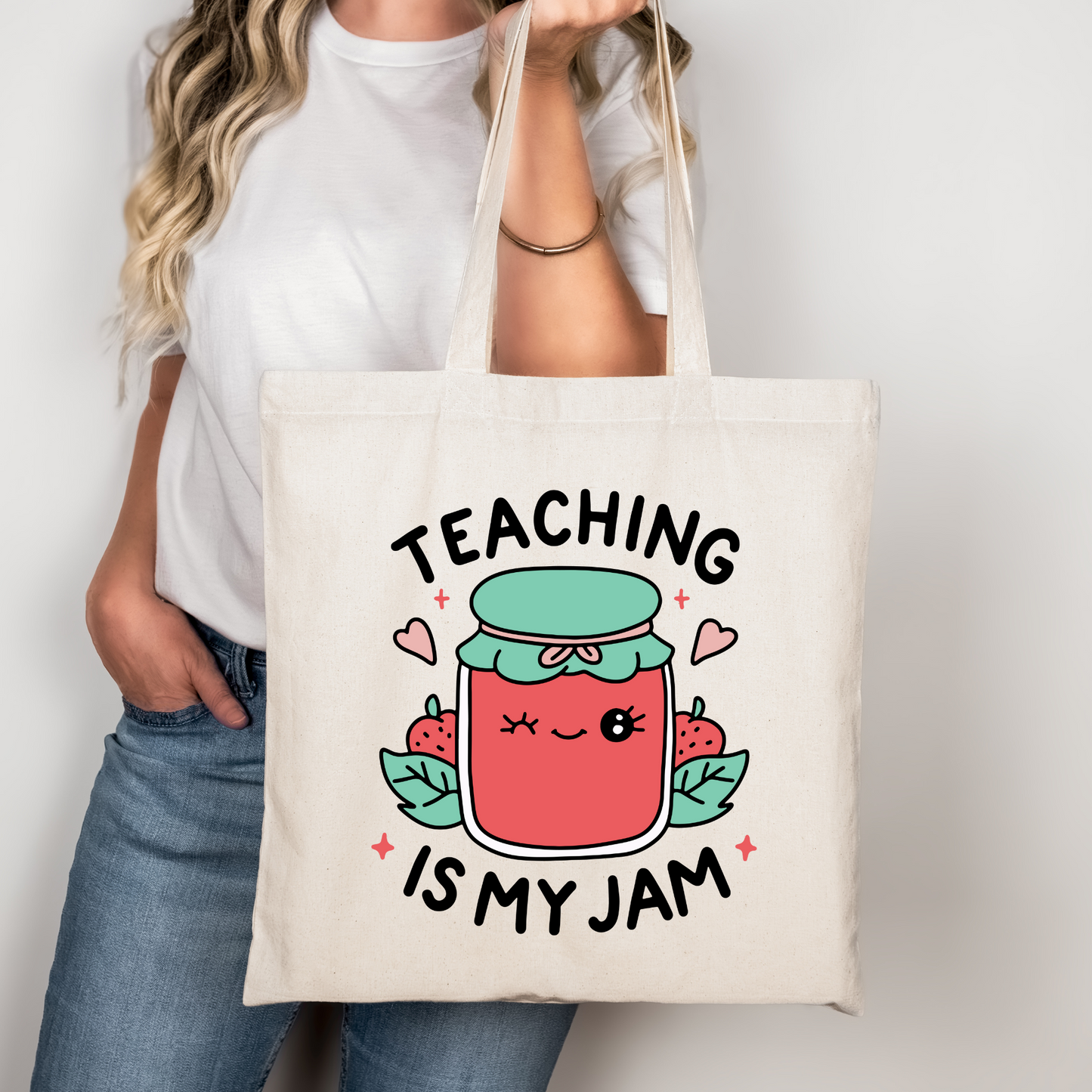 Teaching Is My Jam Strawberry Libbey Glass, Mug, or Tote Bag