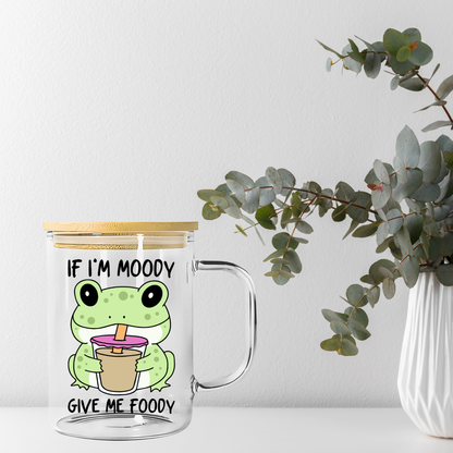 If I’m Moody Give Me Foody Frog Iced Coffee Libbey Glass, Mug, or Tote Bag