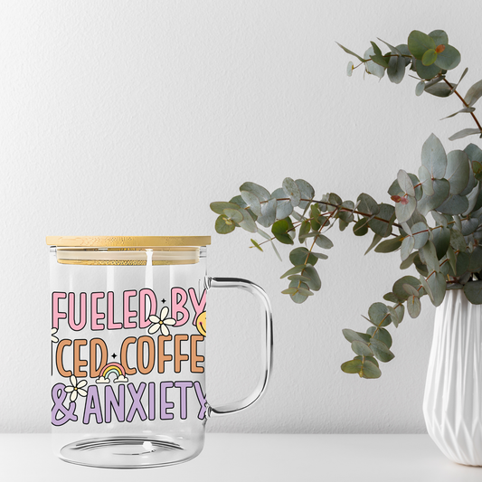 Fueled By Iced Coffee And Anxiety Libbey Glass, Mug, or Tote Bag