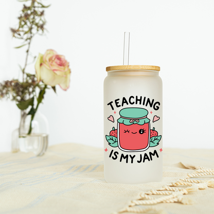 Teaching Is My Jam Strawberry Libbey Glass, Mug, or Tote Bag