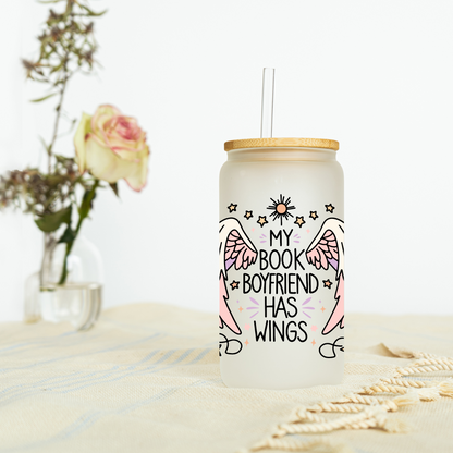 My Book Boyfriend Has Wings Libbey Glass, Mug, or Tote Bag