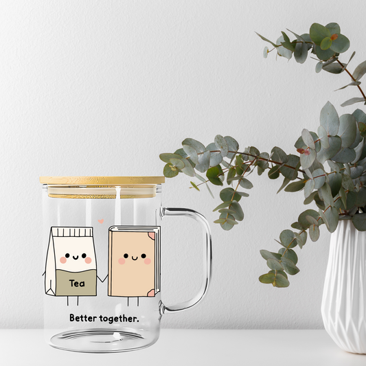 Better Together Tea and a Book Libbey Glass, Mug, or Tote Bag
