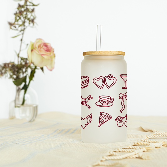Coquette Icons Cherry Teacup Line Art Libbey Glass, Mug, or Tote Bag