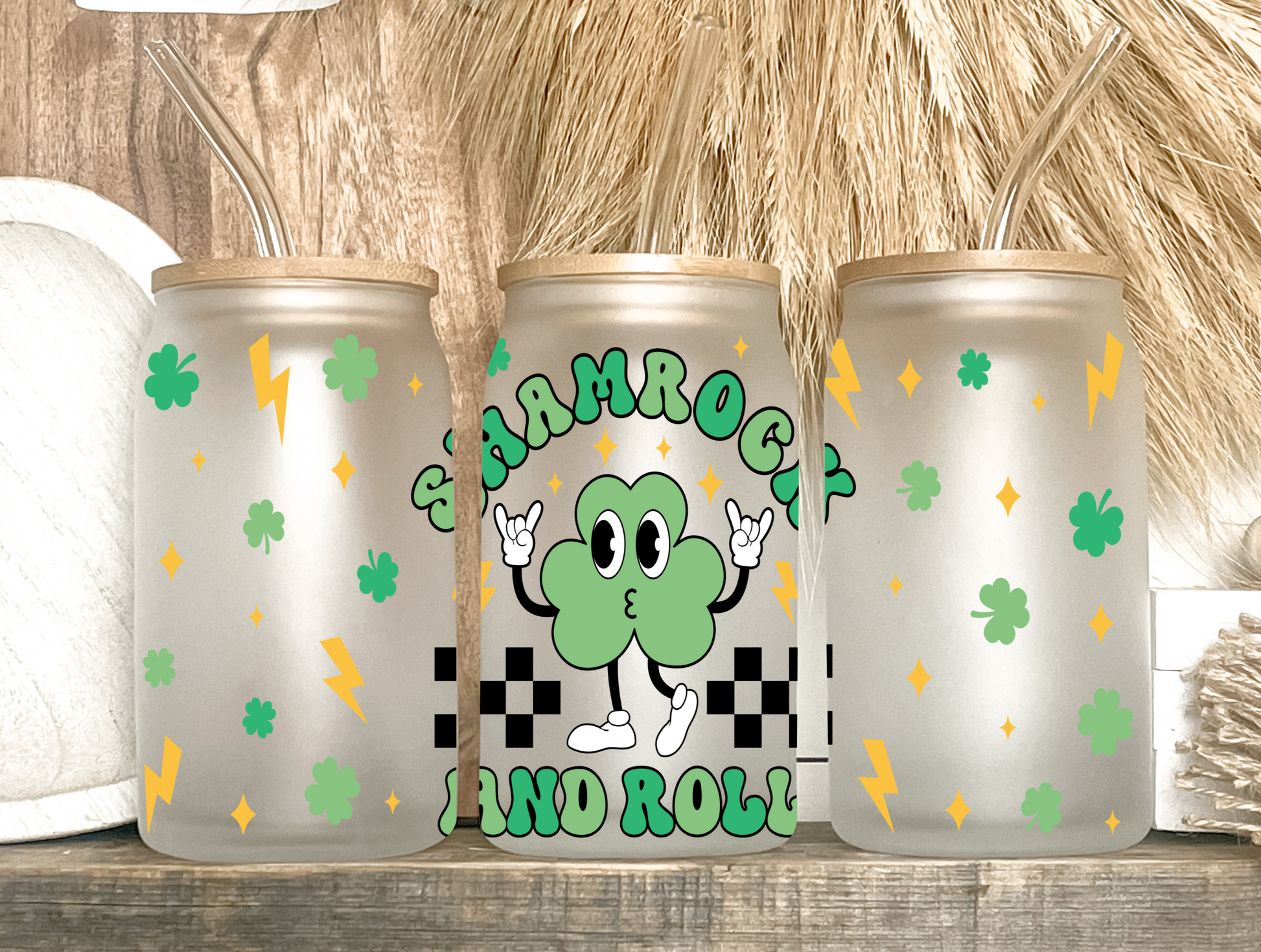 Green Four Leaf Clover tumbler, St.Patrick's Day tumbler