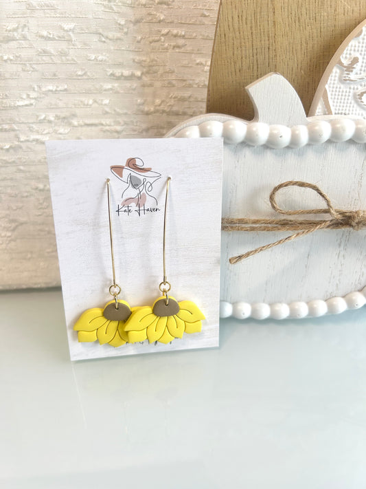 Sunflower Flowy Handmade Polymer Clay Earrings