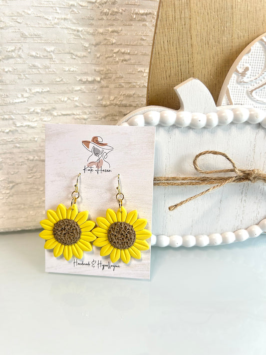 Sunflower Fall Handmade Polymer Clay Earrings